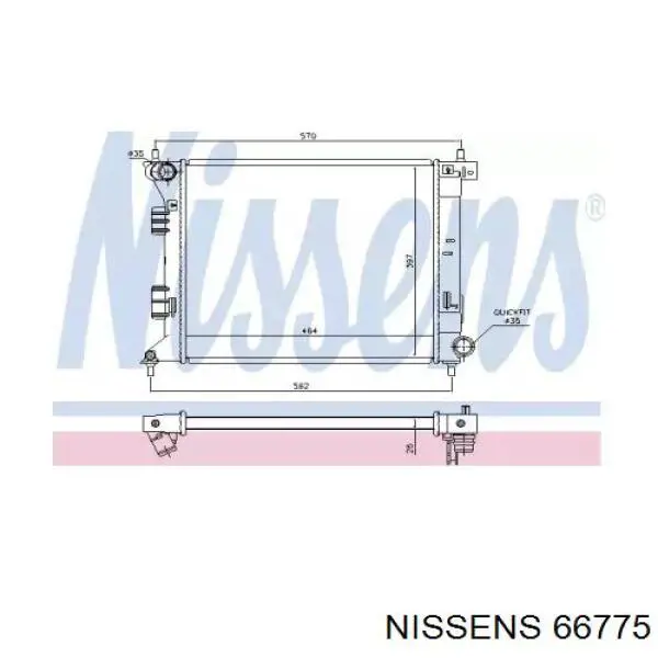 66775 Nissens radiador refrigeración del motor