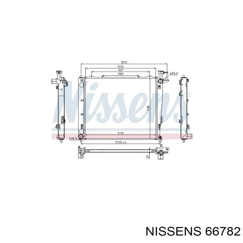 59296 NRF radiador refrigeración del motor