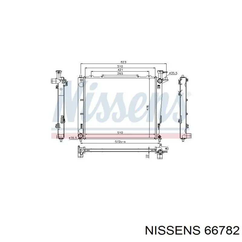 66782 Nissens Refrigeración del motor