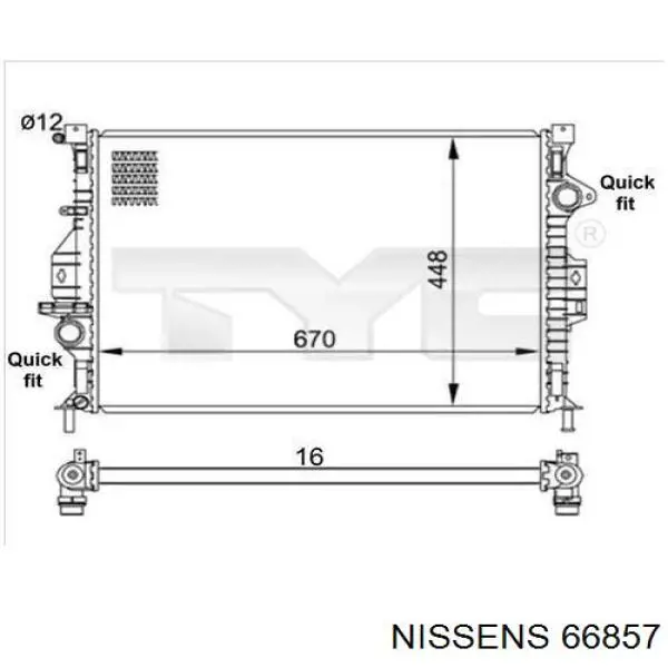 Água radiador Nissens 66857 precio, desde 98,33 EUR