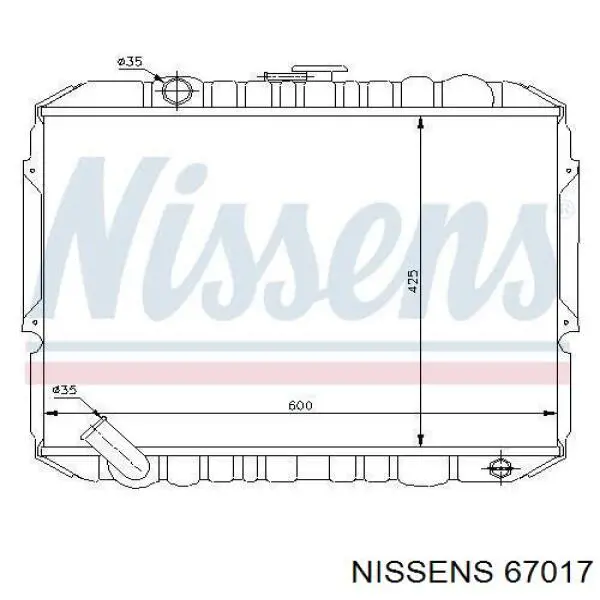 67017 Nissens radiador refrigeración del motor