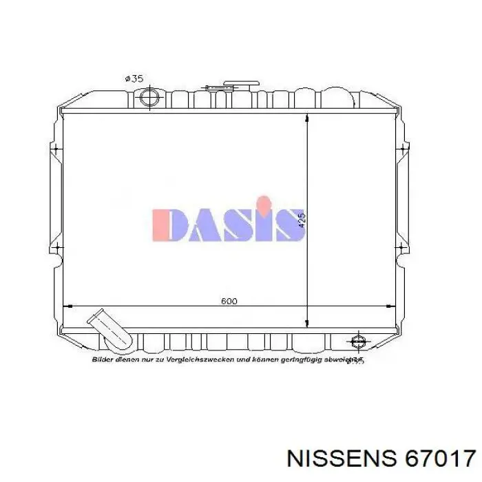 67017 Nissens Refrigeración del motor