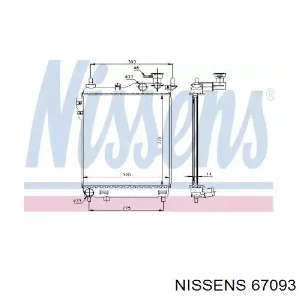 67093 Nissens radiador