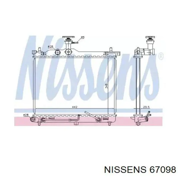 67098 Nissens radiador refrigeración del motor