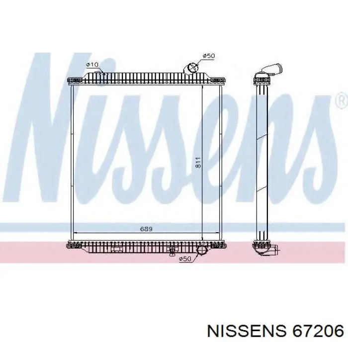 67206 Nissens radiador refrigeración del motor