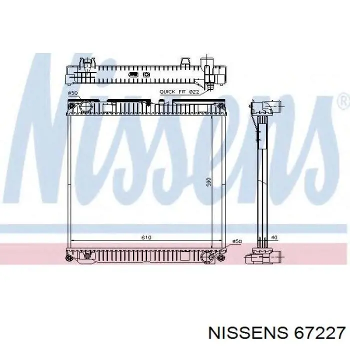 Água radiador Nissens 67227 precio, desde 257,09 EUR