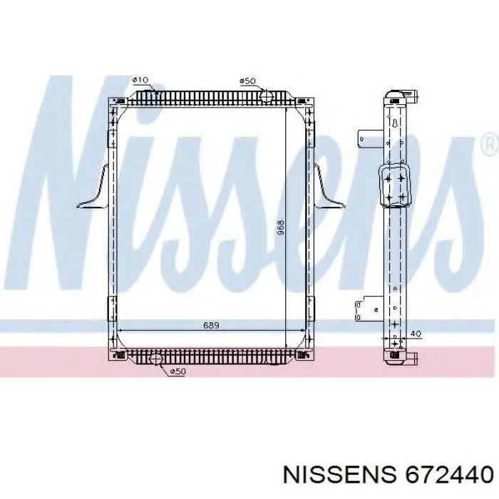 672440 Nissens radiador refrigeración del motor