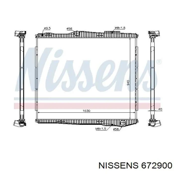 672900 Nissens radiador