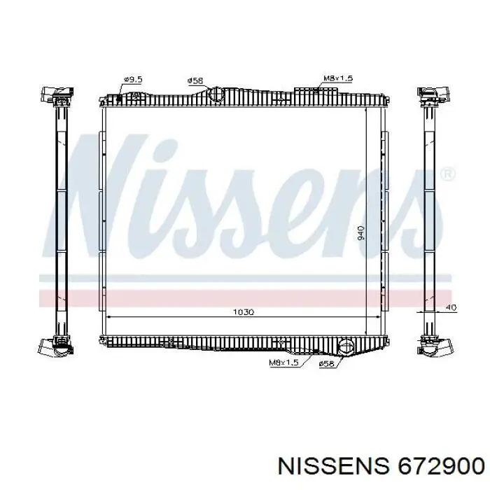 672900 Nissens radiador refrigeración del motor