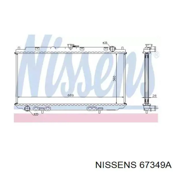 67349A Nissens radiador refrigeración del motor