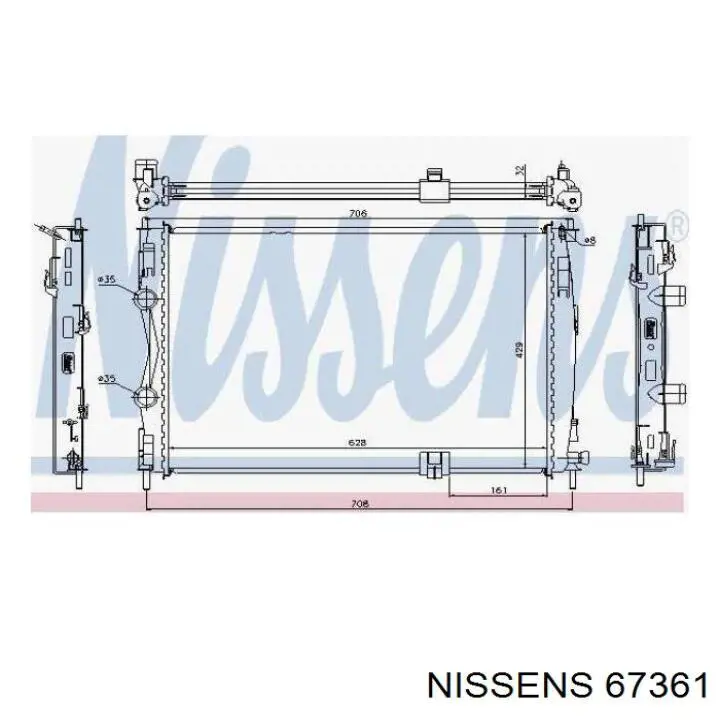 67361 Nissens radiador refrigeración del motor