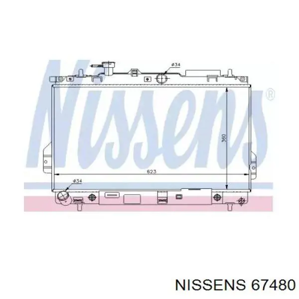 Radiador de água Nissens 67480