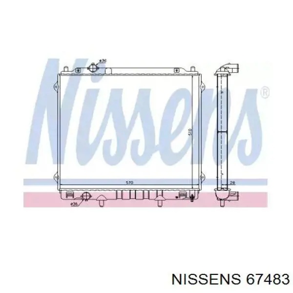 Água radiador Nissens 67483 precio, desde 134,52 EUR