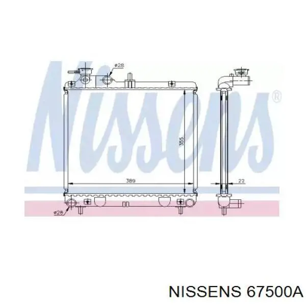 67500A Nissens radiador