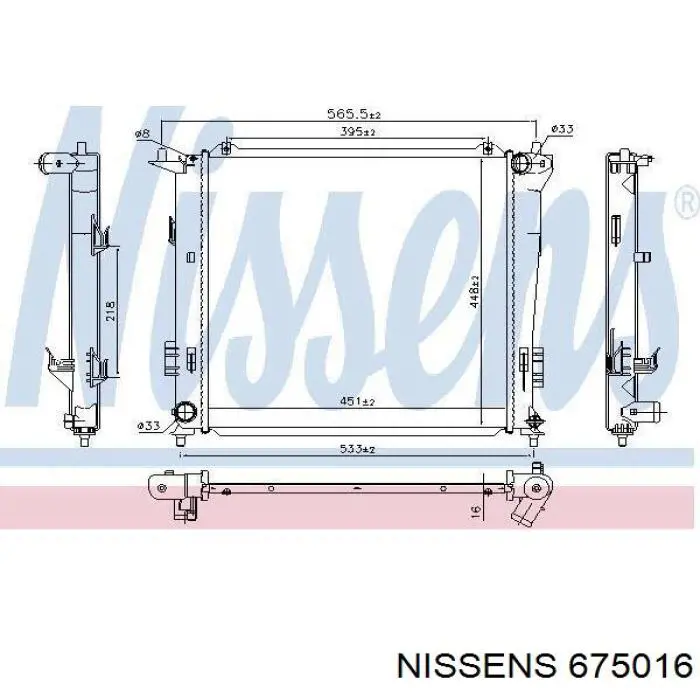 Radiador de água Nissens 675016