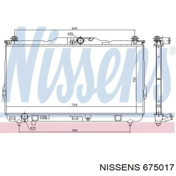 675017 Nissens radiador refrigeración del motor