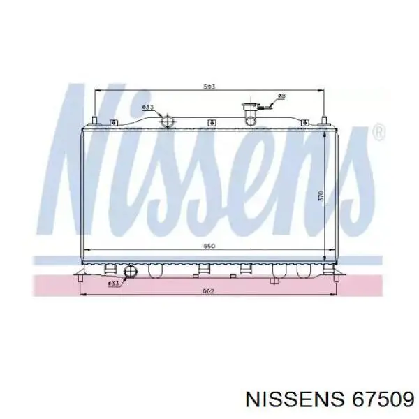 67509 Nissens Refrigeración del motor