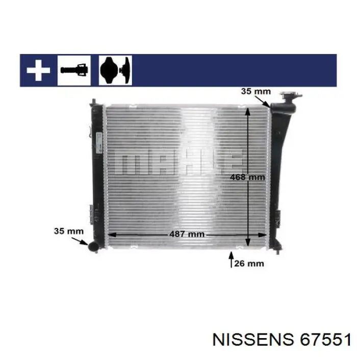 67551 Nissens radiador refrigeración del motor