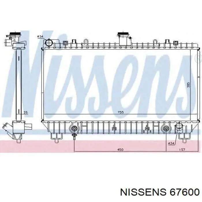 Radiador 67600 Nissens