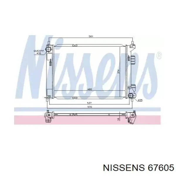 67605 Nissens radiador refrigeración del motor