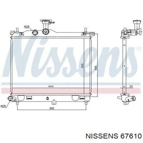 67610 Nissens radiador refrigeración del motor