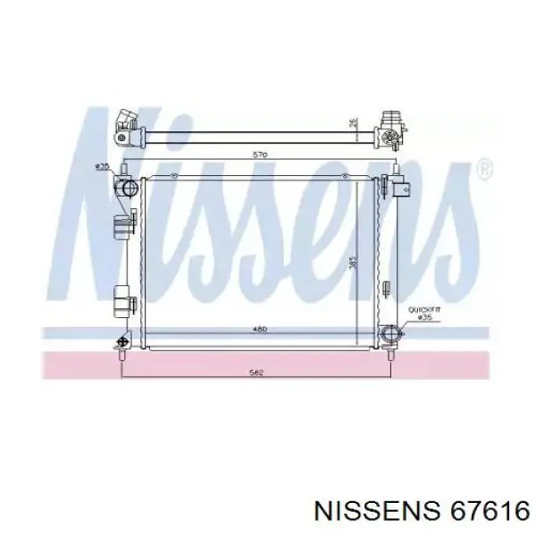 67616 Nissens radiador