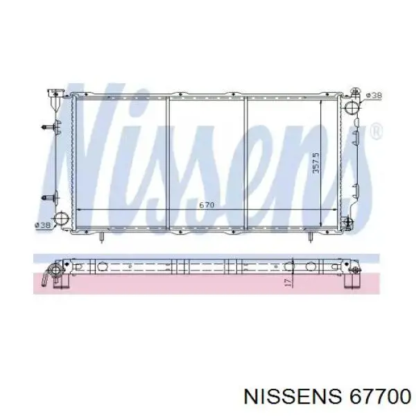 Comprar 67700 Nissens Radiador de auto