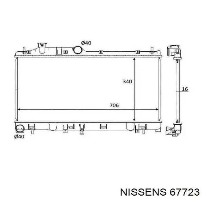 Comprar 67723 Nissens Radiador de auto