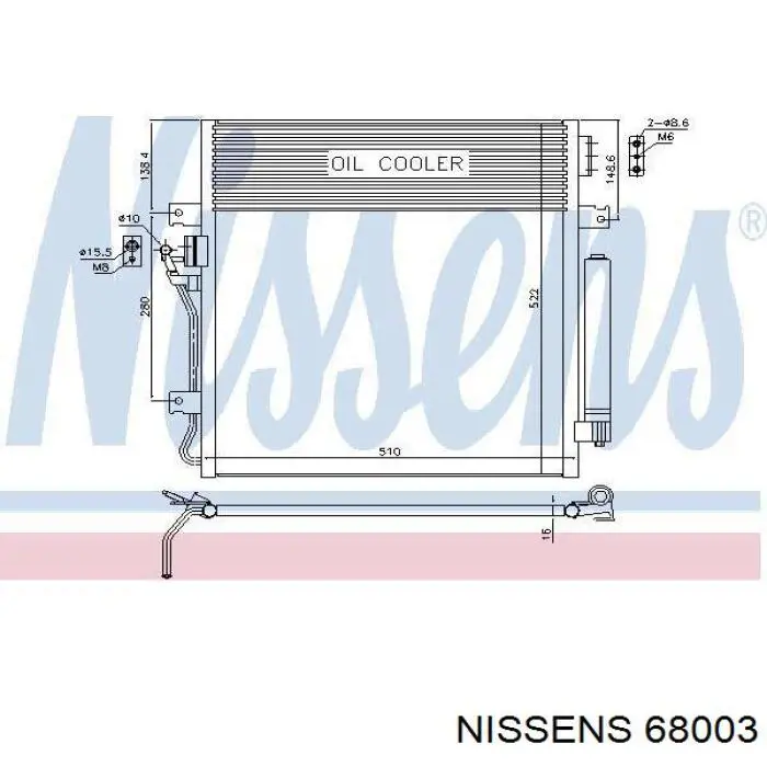 68003 Nissens radiador refrigeración del motor