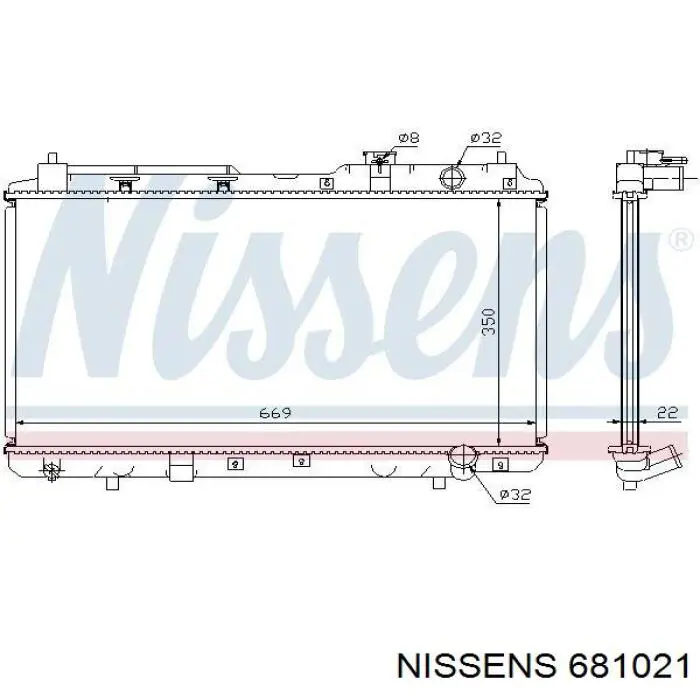 Água radiador Nissens 681021 precio, desde 76,17 EUR