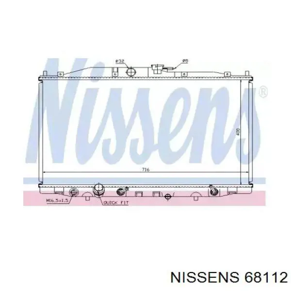 Água radiador Nissens 68112 precio, desde 106,63 EUR