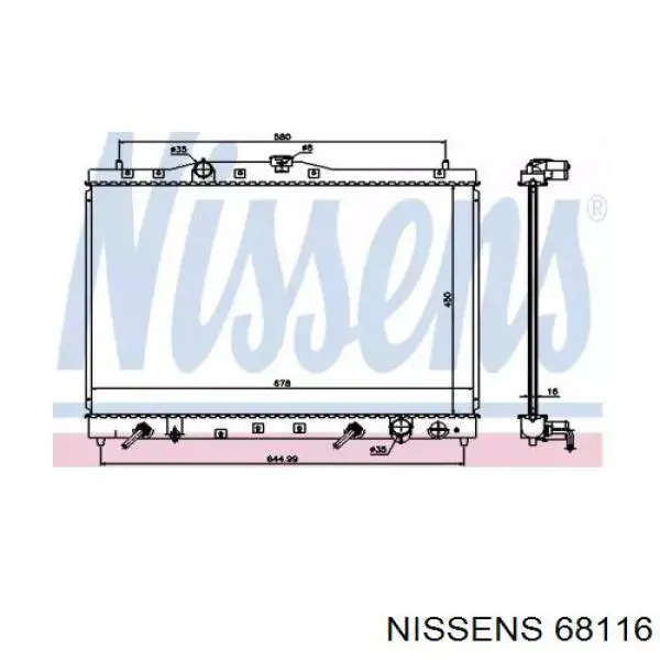 Água radiador Nissens 68116 precio, desde 101,01 EUR