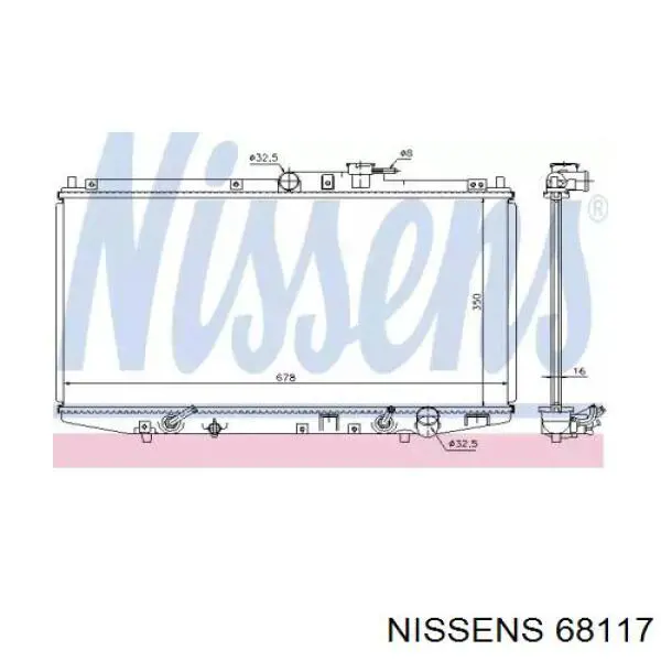 68117 Nissens radiador refrigeración del motor