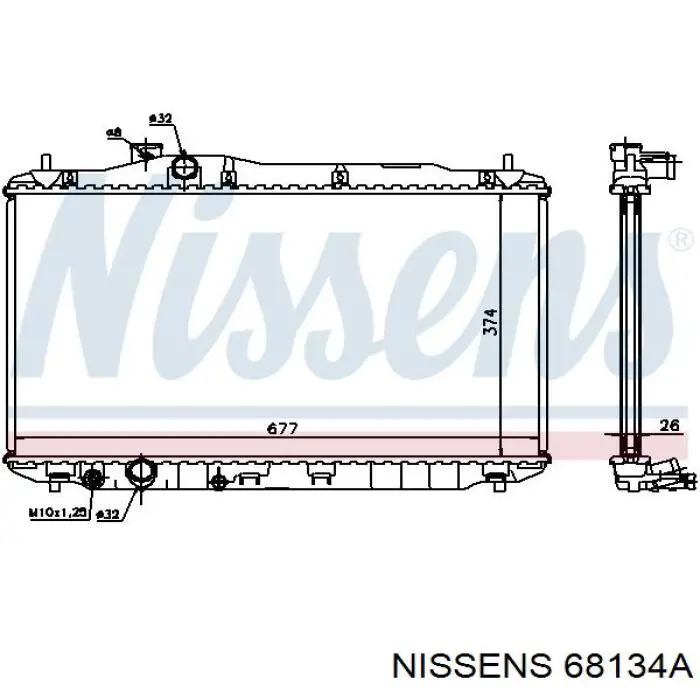 Água radiador Nissens 68134A precio, desde 103,09 EUR