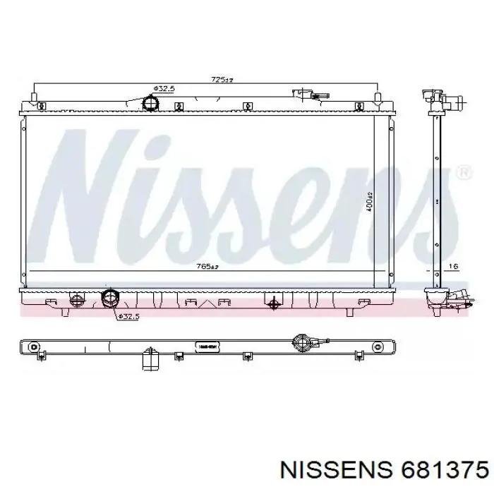 681375 Nissens radiador refrigeración del motor