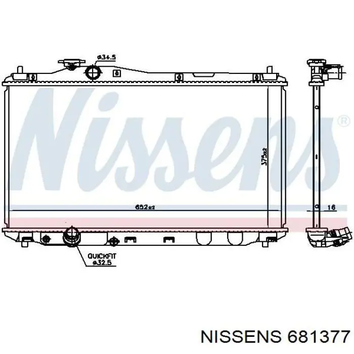 681377 Nissens radiador refrigeración del motor