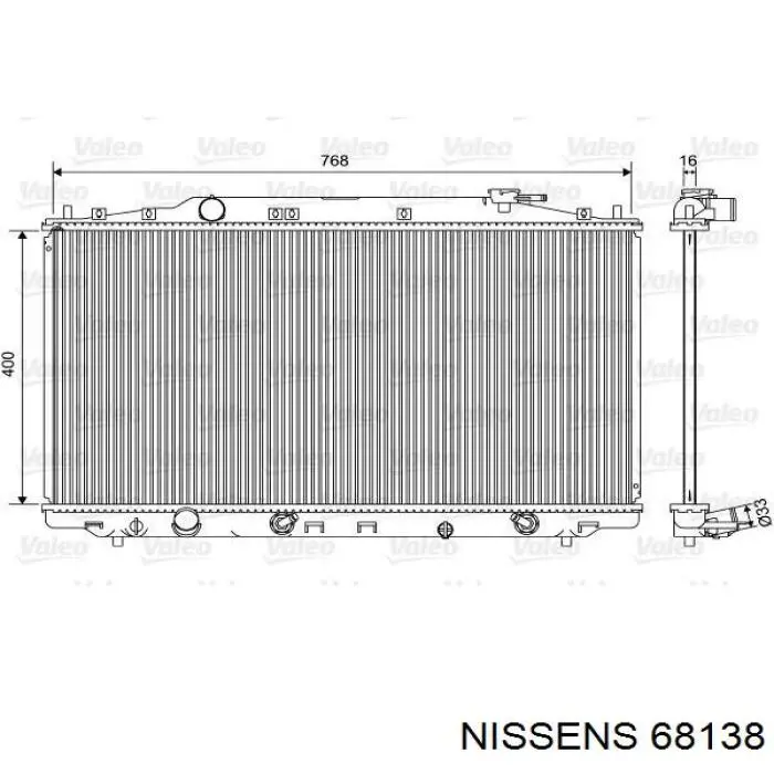 68138 Nissens radiador refrigeración del motor