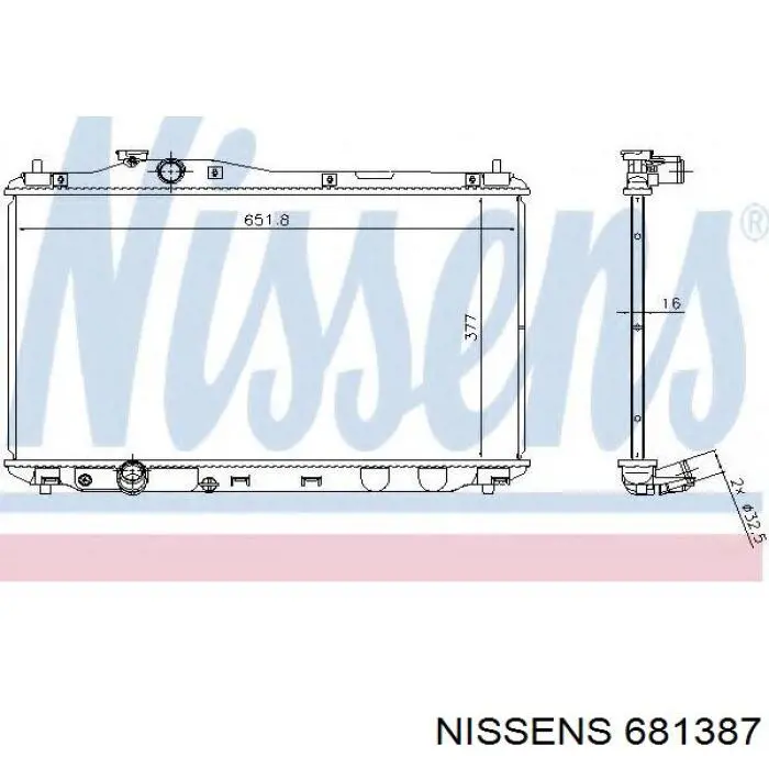 681387 Nissens radiador refrigeración del motor