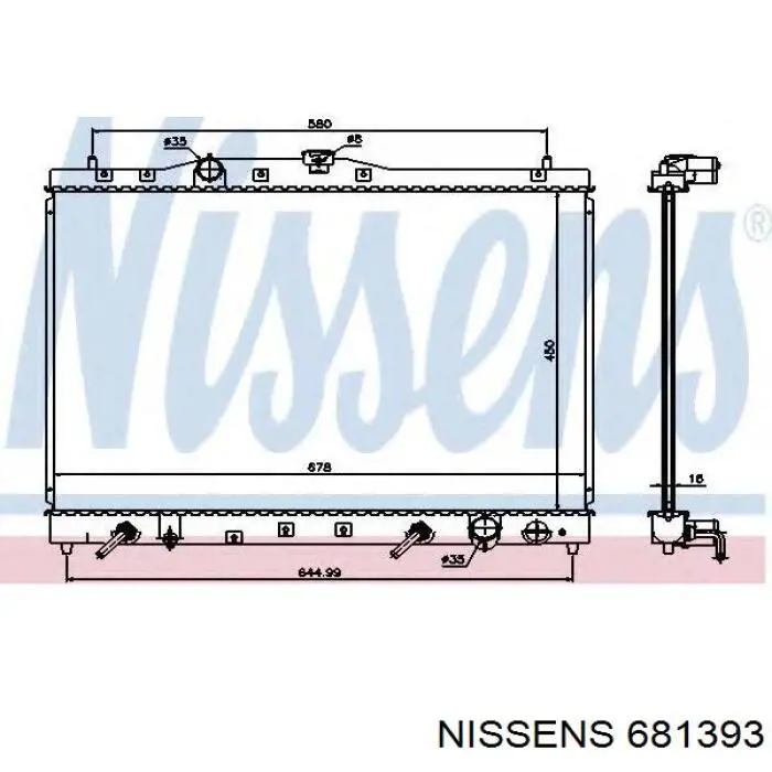 Água radiador Nissens 681393 precio, desde 179,83 EUR