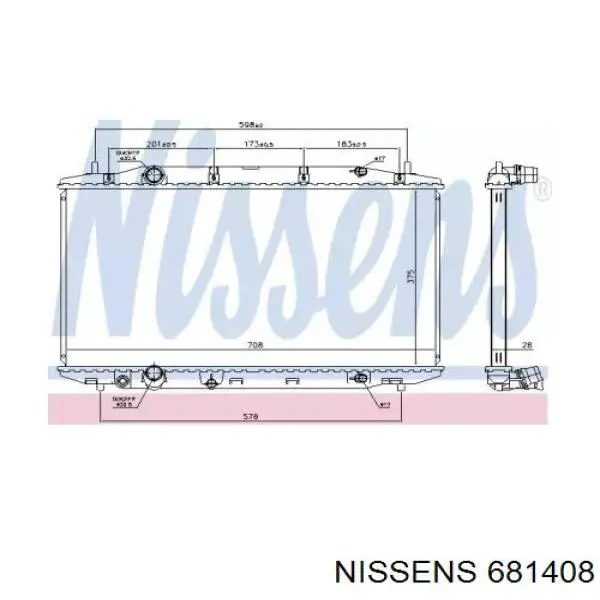 681408 Nissens radiador refrigeración del motor