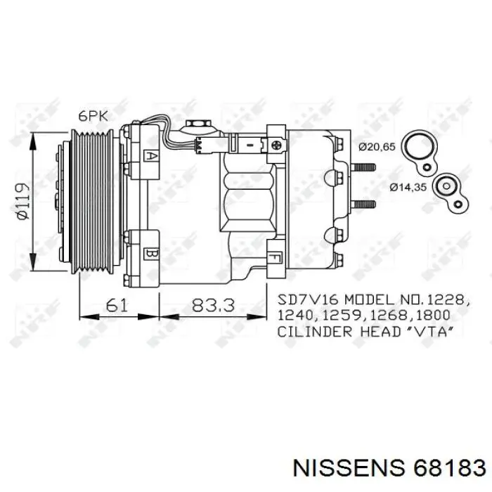 Água radiador Nissens 68183 precio, desde 66,79 EUR