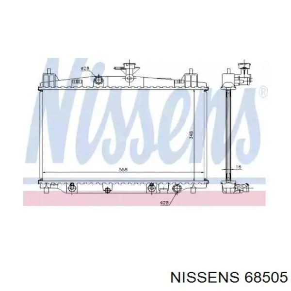 68505 Nissens radiador refrigeración del motor