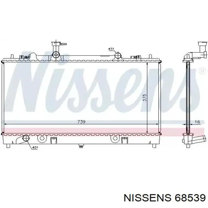 Água radiador Nissens 68539 precio, desde 125,52 EUR