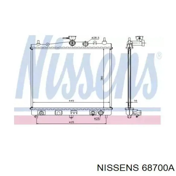 68700A Nissens radiador