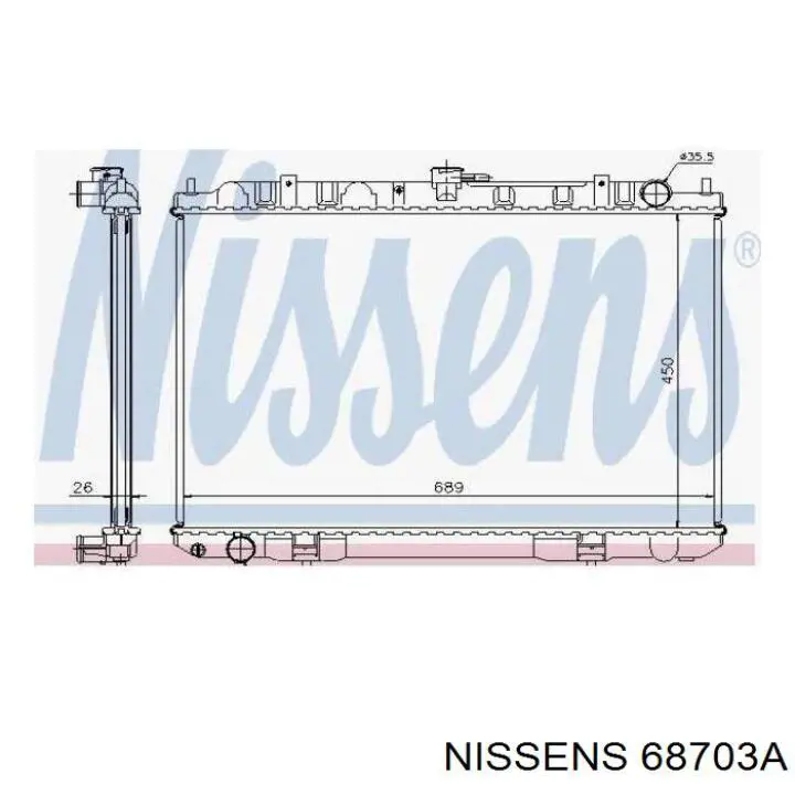 Água radiador Nissens 68703A precio, desde 132,91 EUR