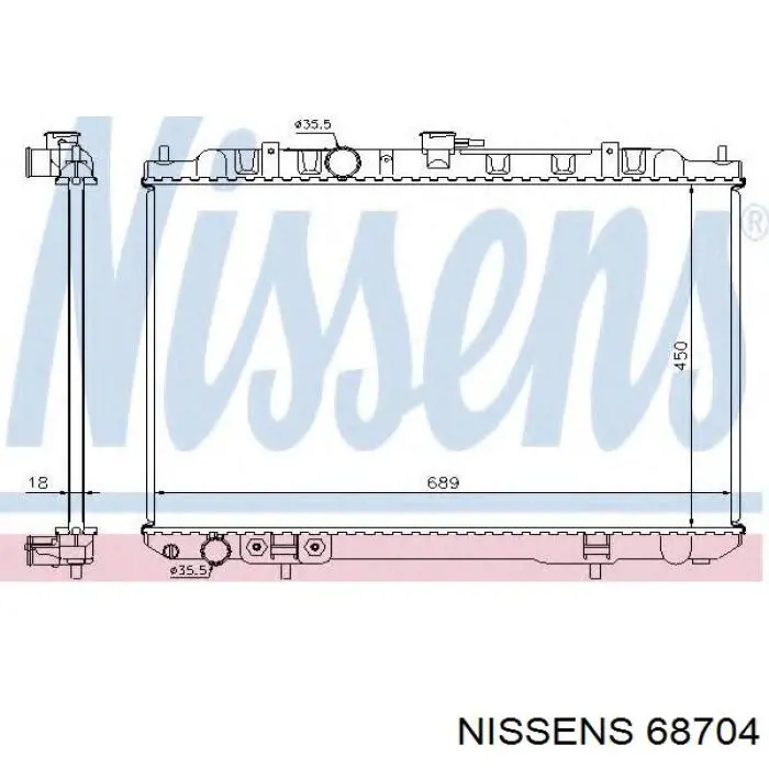 68704 Nissens radiador refrigeración del motor