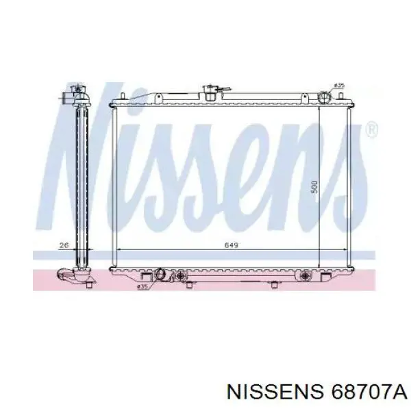 68707A Nissens radiador