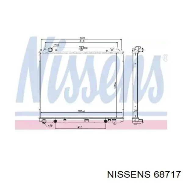 Água radiador Nissens 68717 precio, desde 154,29 EUR