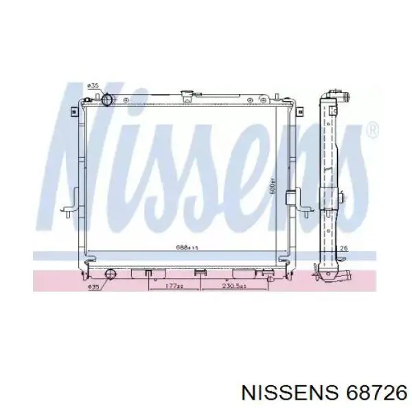 68726 Nissens radiador refrigeración del motor