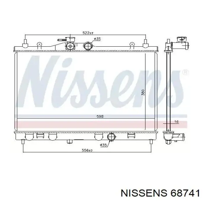 68741 Nissens radiador refrigeración del motor